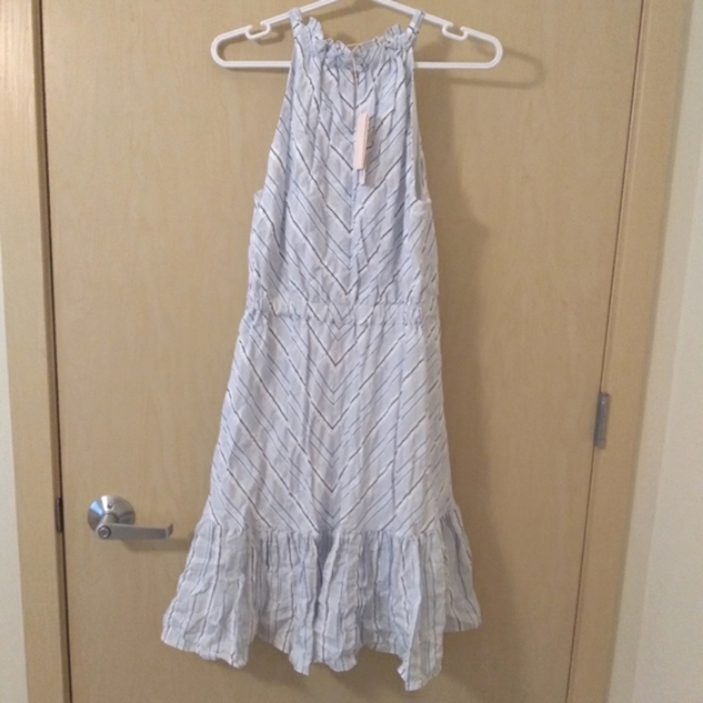 NWT Rebecca Taylor Striped Linen-Blend Dress (S) - Picture 2 of 4